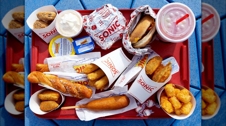 Sonic food fried food and shake with dip