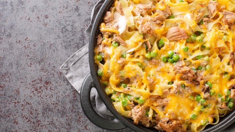 tuna casserole in baking dish