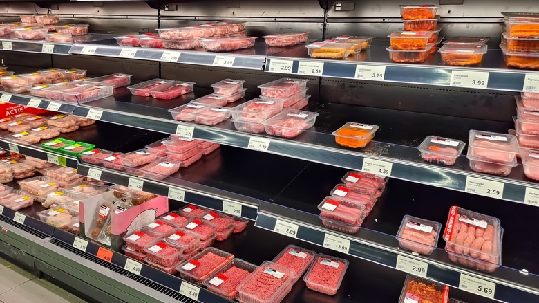 Meat aisle at an Aldi
