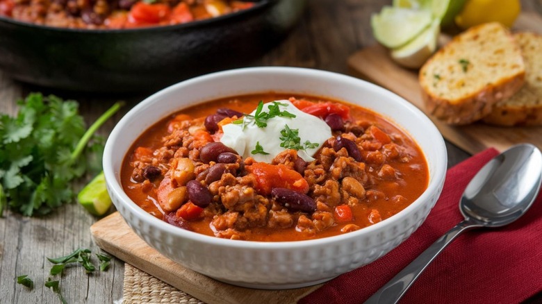 Bowl of chili con carne