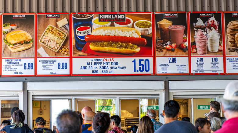 Costco food court menu sign