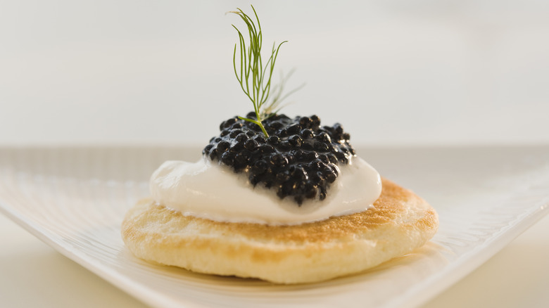 caviar on blini