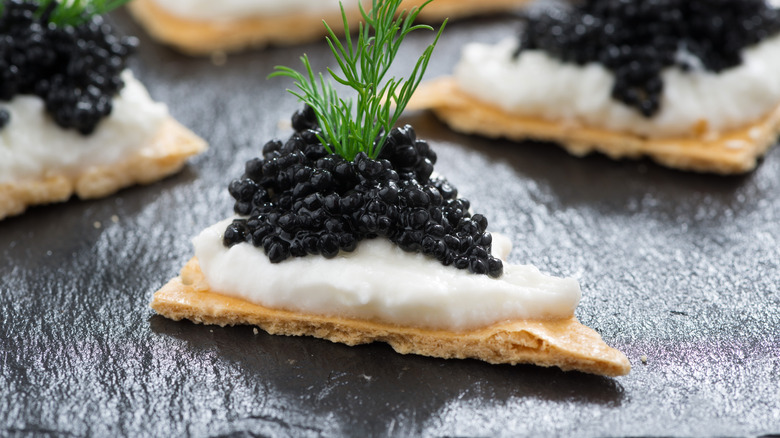 Caviar with cream cheese