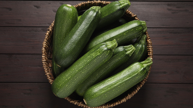 basket of zucchini