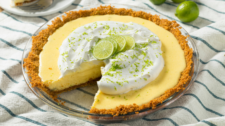 Key lime pie with whipped cream topping