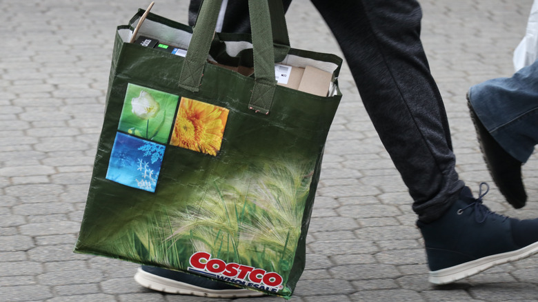 Shopping bag with Costco label on it