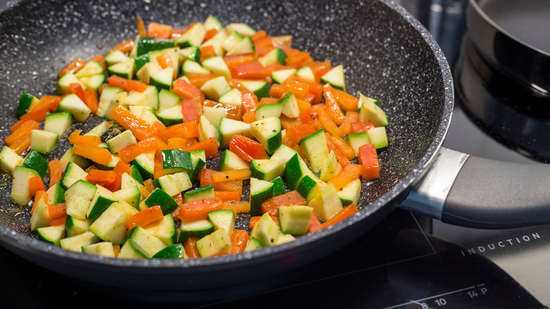 Chopped carrots and zucchini