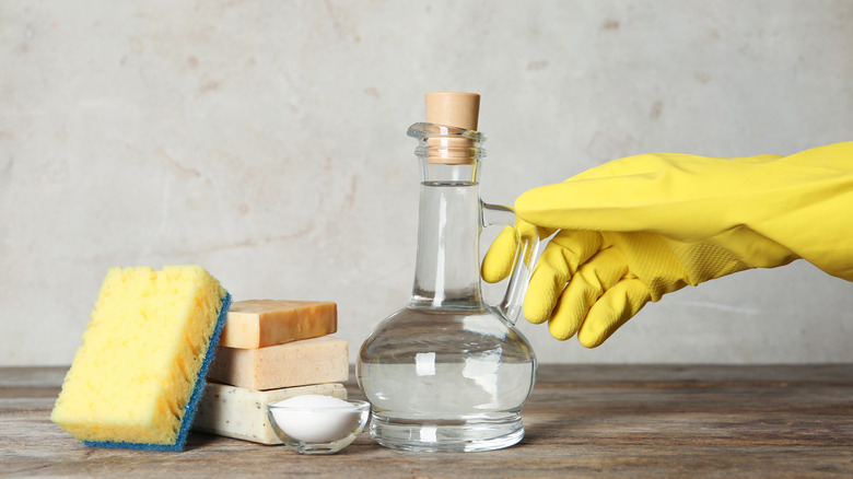 Cleaning supplies and vinegar