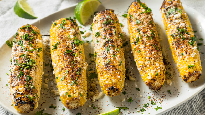 Mexican style street corn on the cob