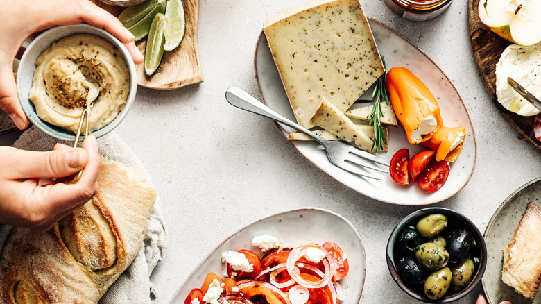 cheese and olive assortments