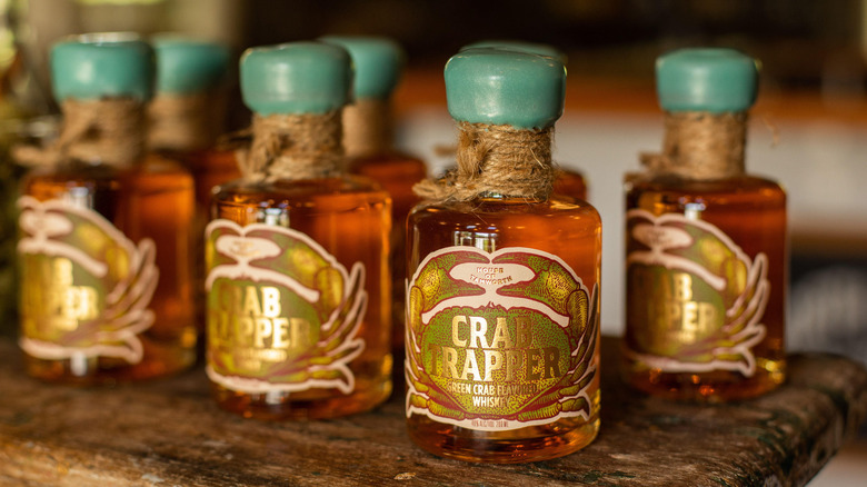 Bottles of Crab Trapper whiskey