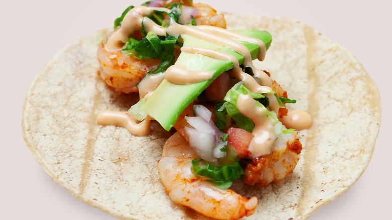 Shrimp taco with chipotle mayo