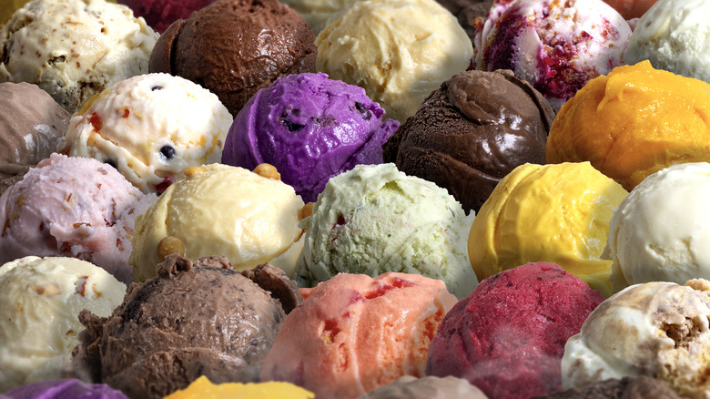 Assorted ice cream flavors