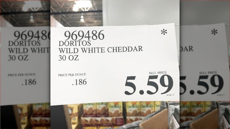 Costco price tag with asterisk