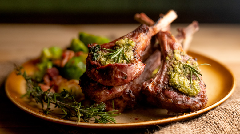 roast lamb chops with herbs
