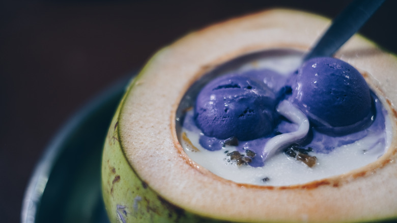 halo-halo inside young coconut