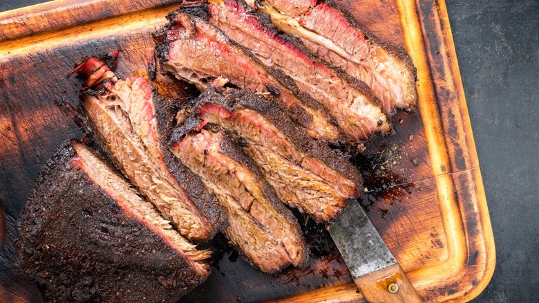 Smoked brisket with smoke rings