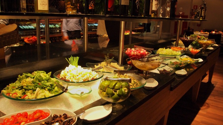 salad bar at a Brazilian steakhouse 