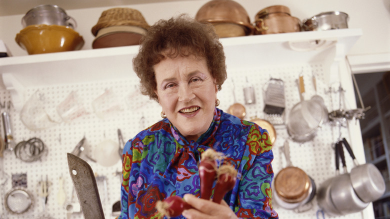 Julia Child in her kitchen.