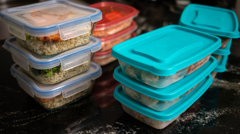 meals prepped in reusable containers