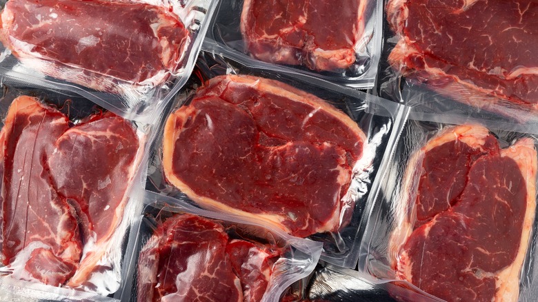 several steaks that have been vacuum sealed