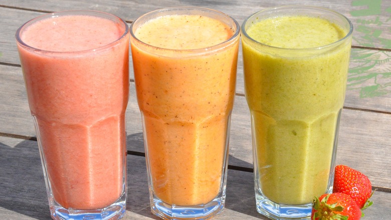 three fruit smoothies