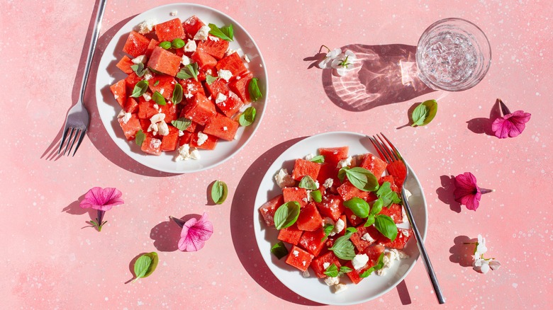 watermelon and basil salad