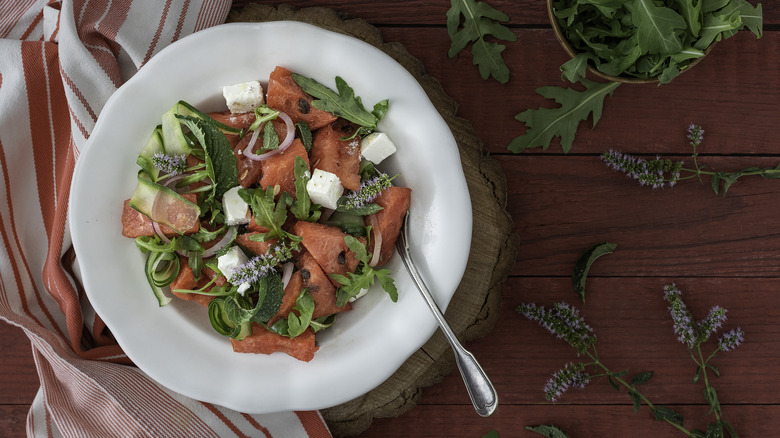 watermelon and arugula salad