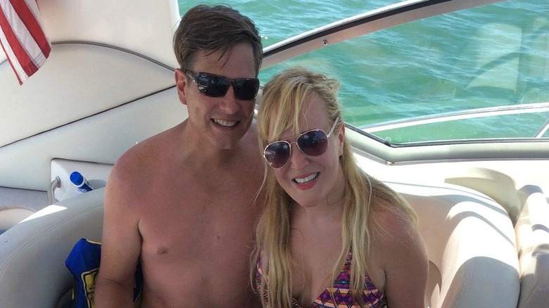 Karen Posada and husband on boat