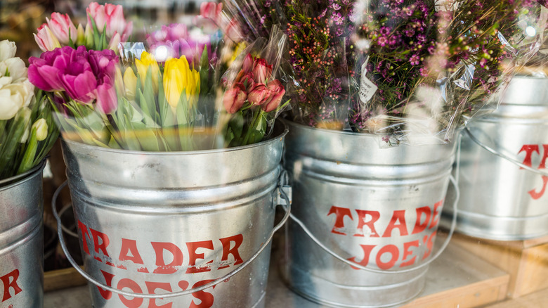 flowers for sale inside a Trader Joe's 