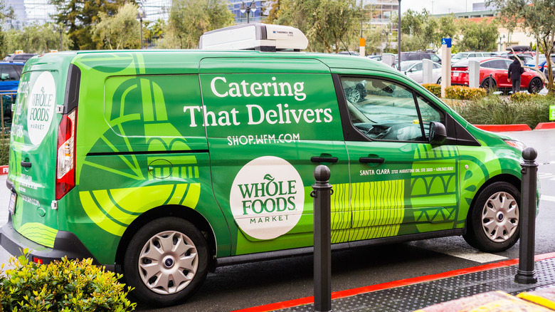 A whole foods market catering vehicle