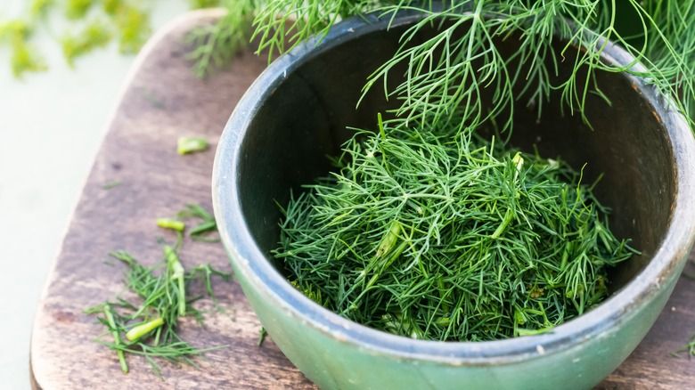 fresh dill in a bowl
