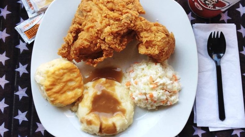 KFC meal on a plate