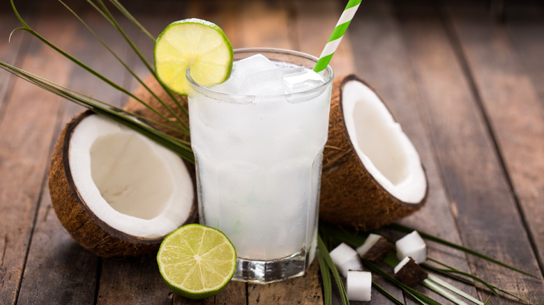 glass of coconut water