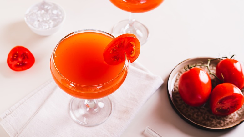 Tomato martini in a glass