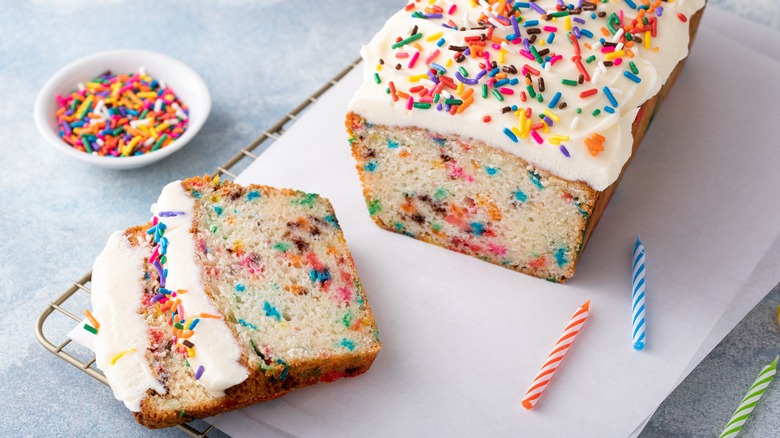 Funfetti birthday cake with rainbow sprinkles