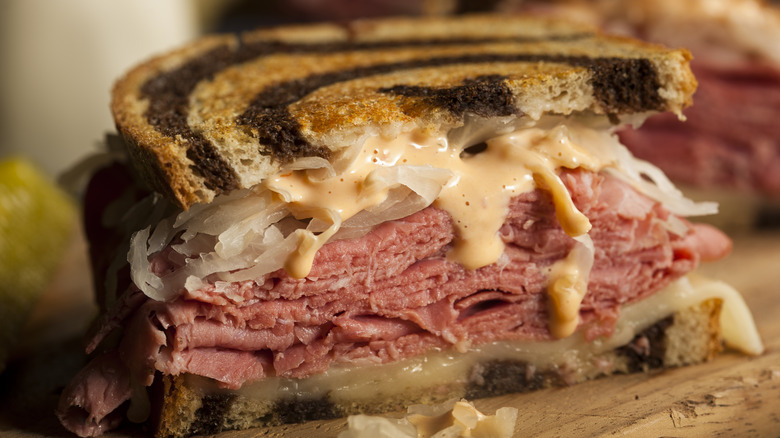 Reuben sandwich with Russian dressing