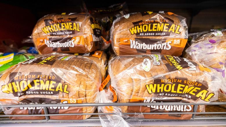 packages of bread in store
