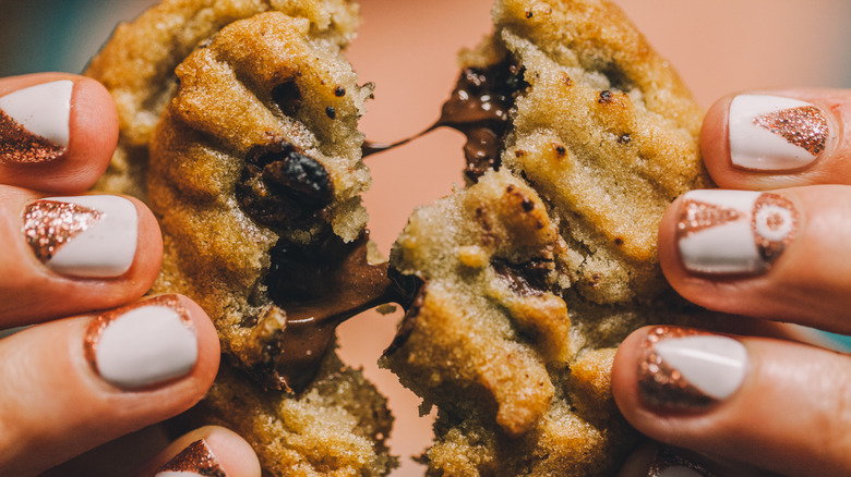 Gooey chocolate chip cookie