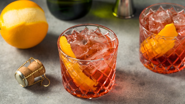 negroni sbagliato and prosecco cork