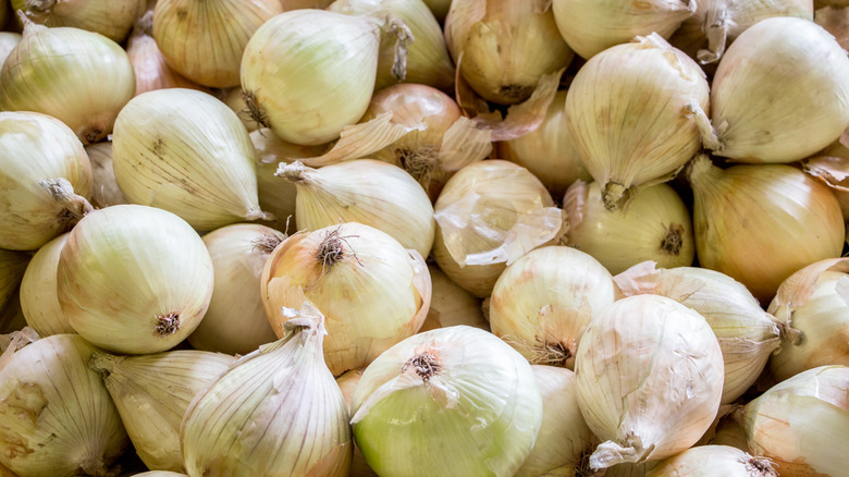 Close up of whole Walla Walla onions