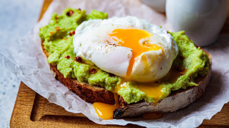 poached egg and avocado on toast