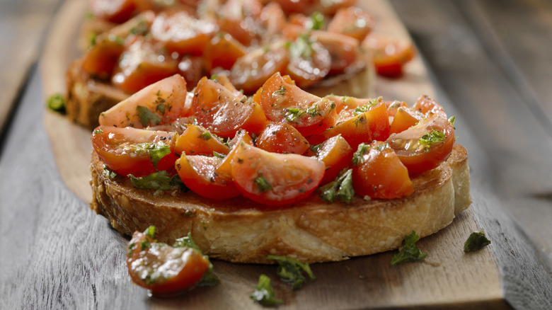 Bruschetta with tomato herb topping