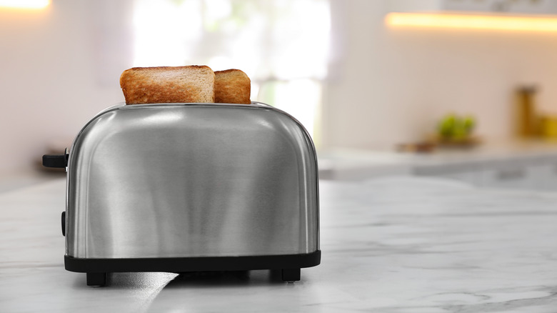 Toaster with slices of bread