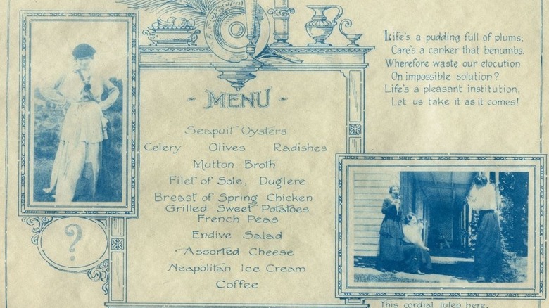 vintage restaurant menu 1920s