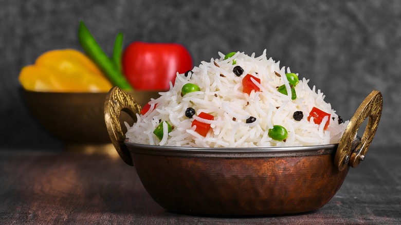 fluffy basmati rice with vegetables