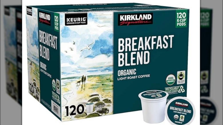 Box of Kirkland K-cups breakfast blend