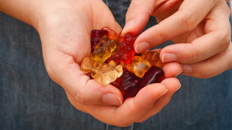 a handful of gummy bears