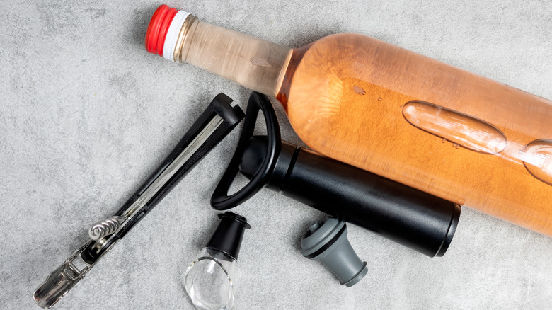 Wine with stopper and other accessories