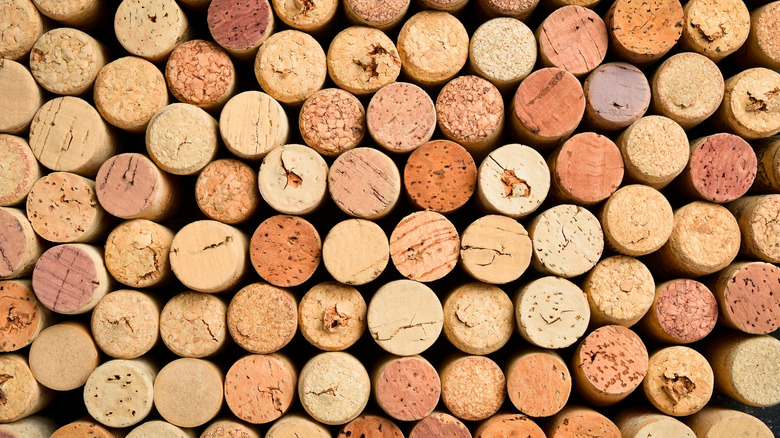 Wall of wine corks